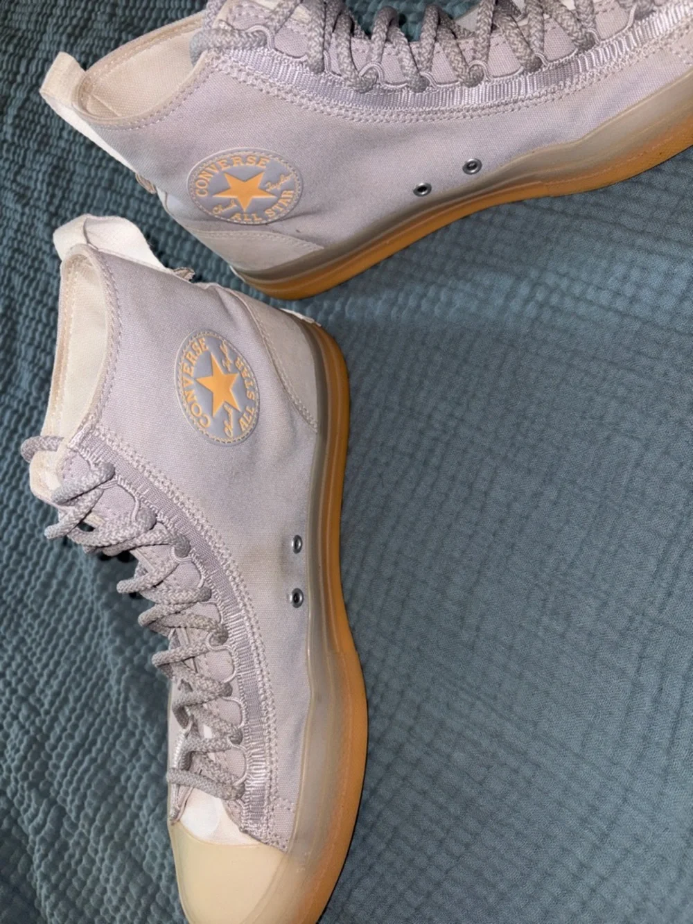 Converse High Top Sneakers in Pale Lavender with Gum Sole - Picture 3 of 4